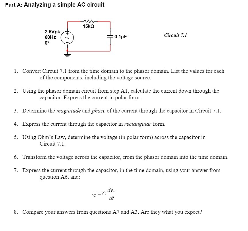 Part A: Analyzing a simple AC circuit 15KB 1ka .