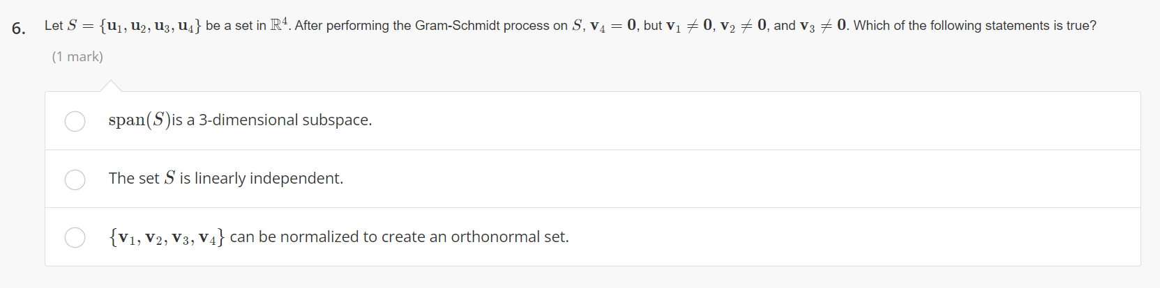 6. Let S : {uh 11?, us, u4} be a set in R4. After