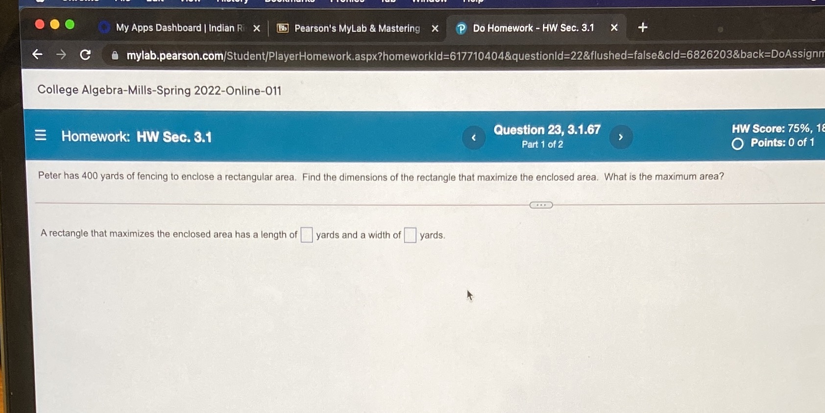 O My Apps Dashboard | Indian Ri x Bb