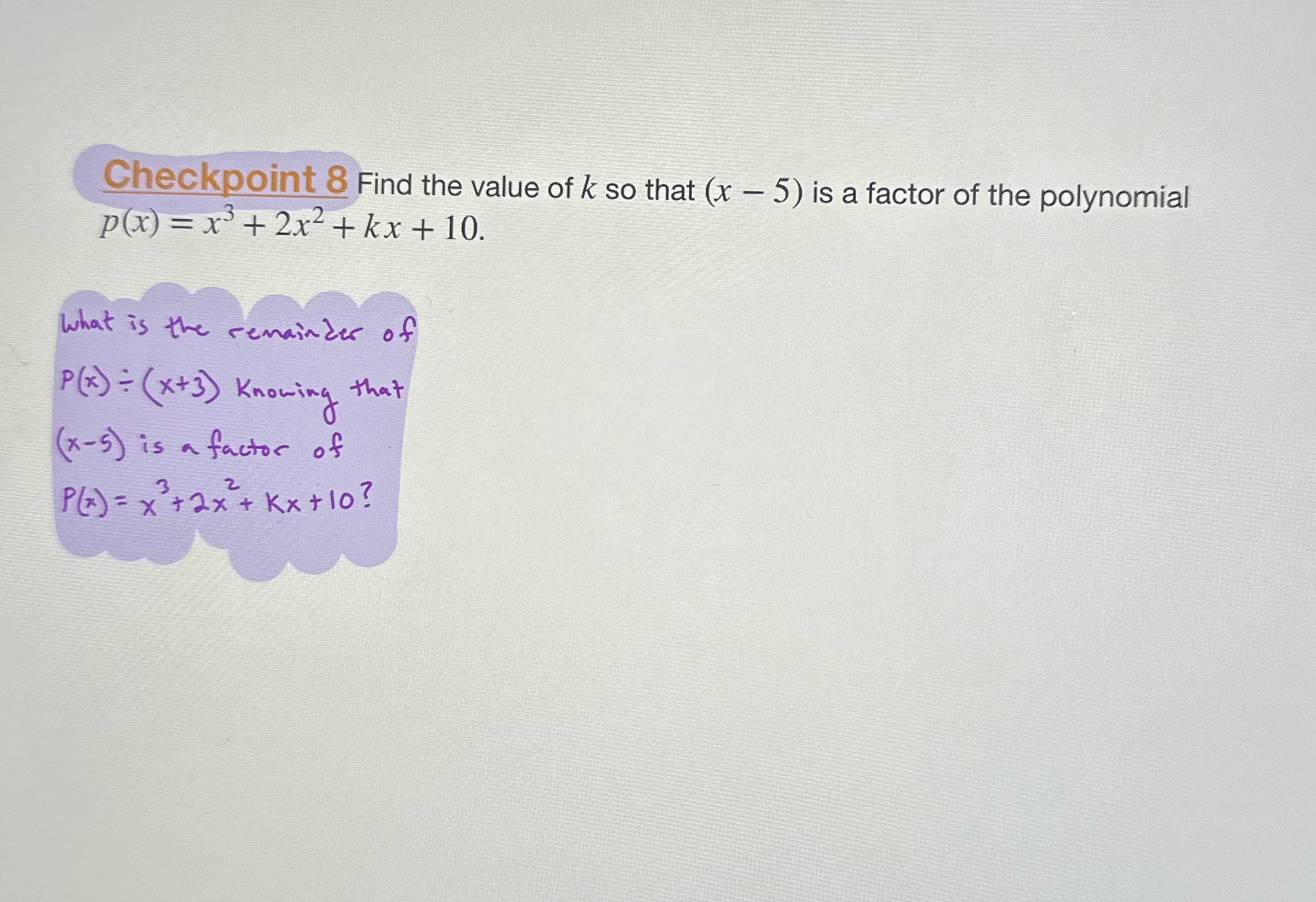 solve both highlighted problems Checkpoint 8 Find