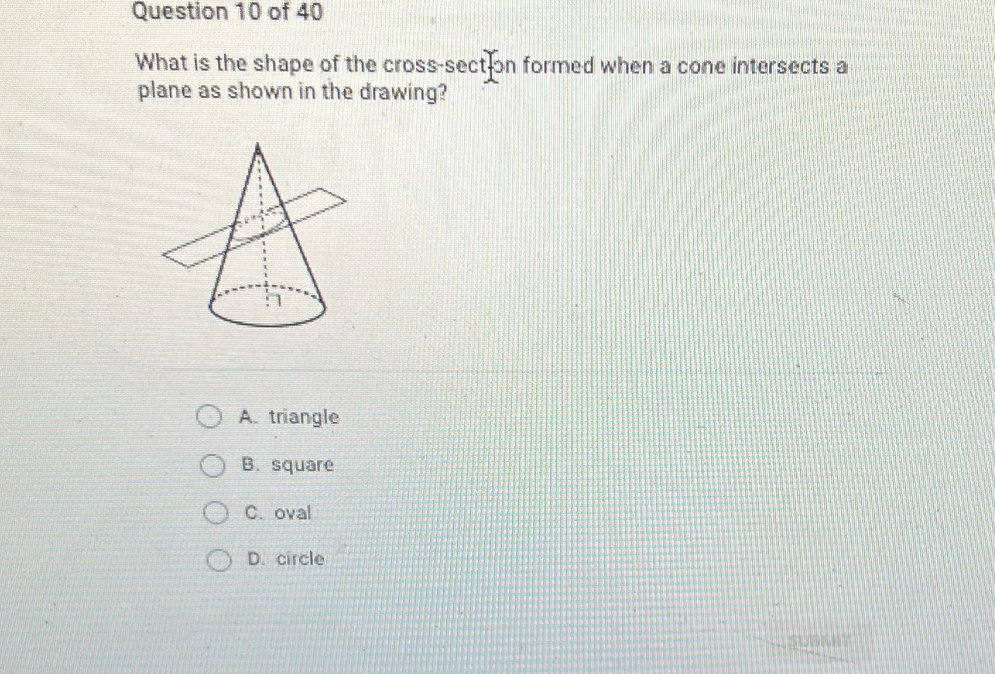 What is the shape of the cross-section formed