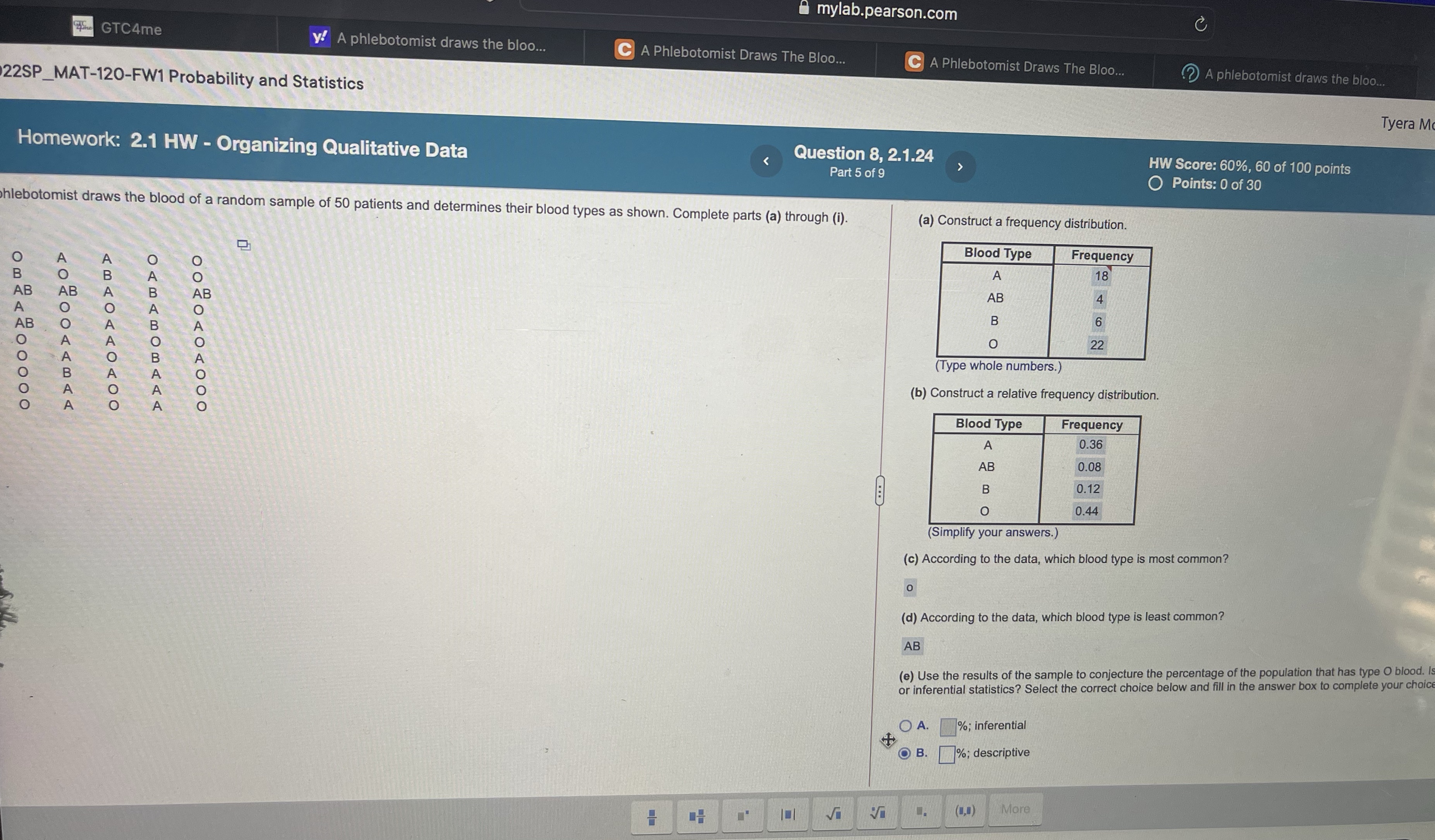 Answer the last questions (e) mylab.pearson.com C