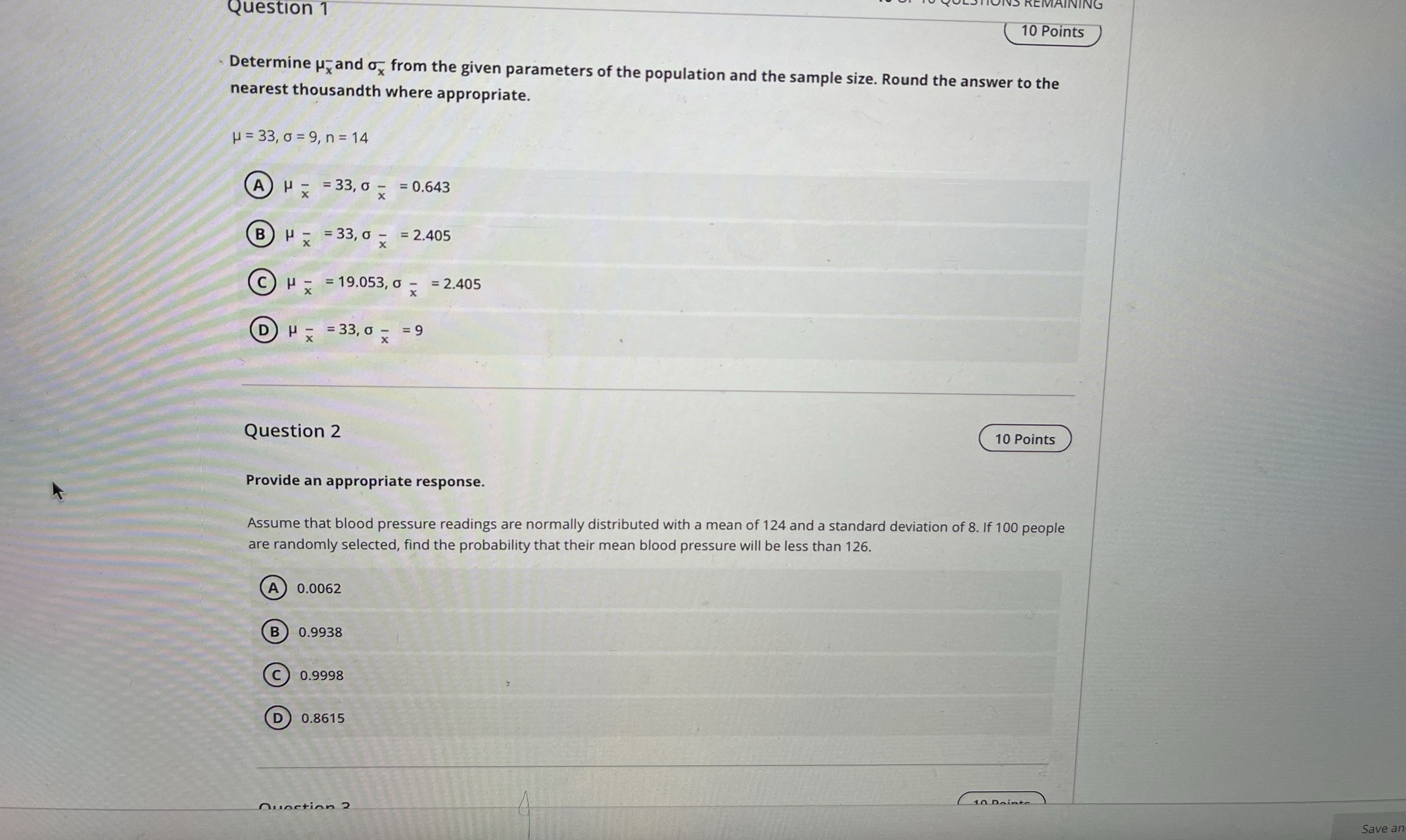 Question 1 10 Points Determine ux and ox from the