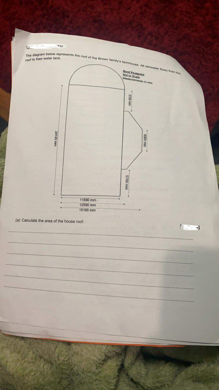 The diagram below represent the roof of the