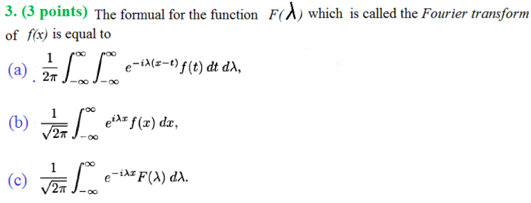 l. (3 points) Boundary conditions of the rst and