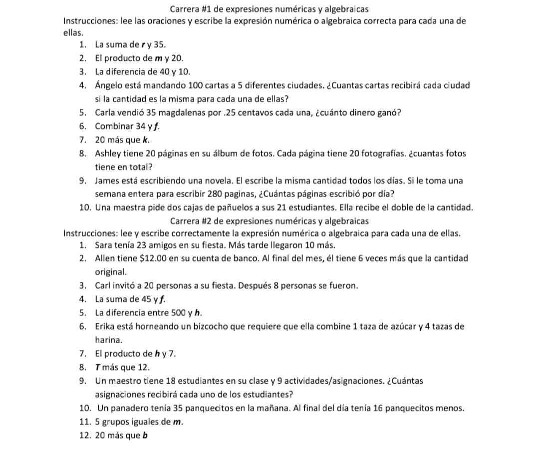 Cuales son las respuestas de estos ejercicios con