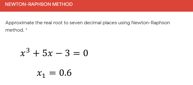 NUMERICAL METHODS AND ANALYSIS NEWTON-RAPHSON