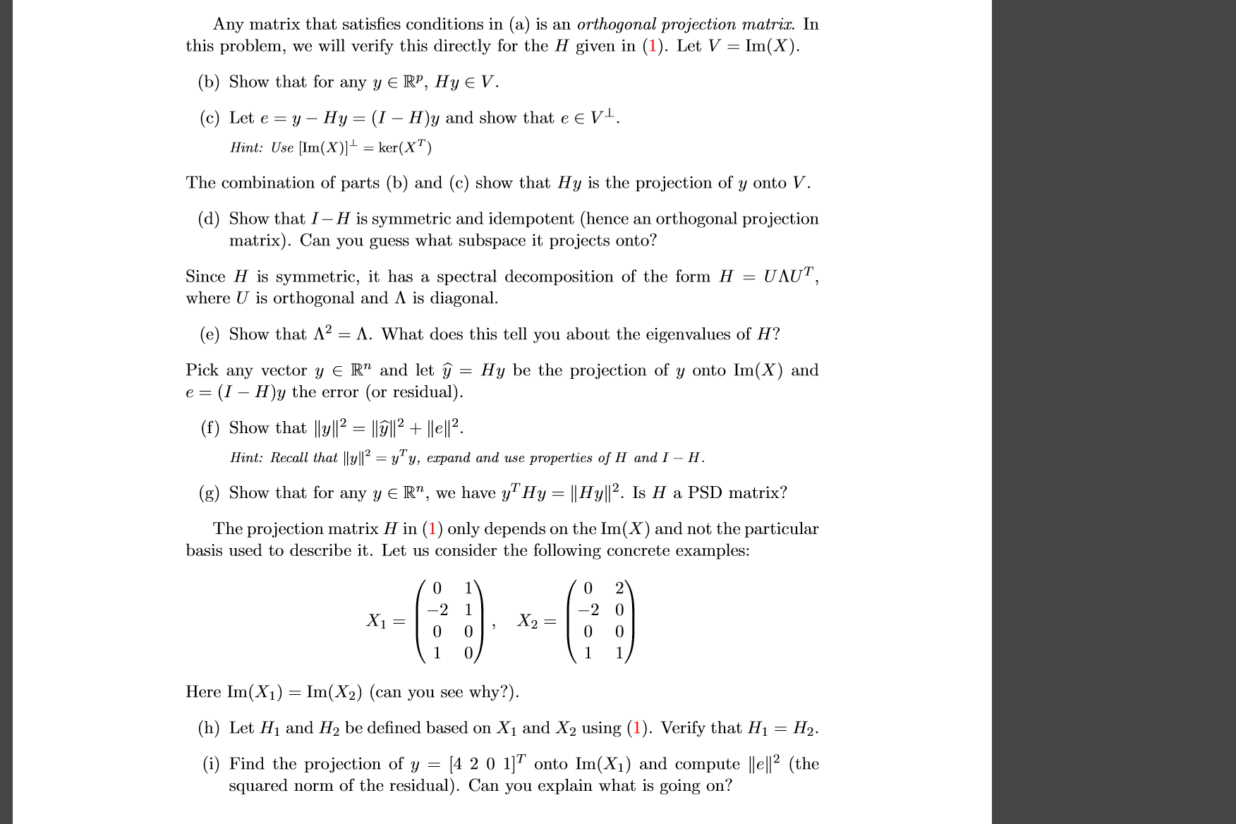 Problem 2.2 Assume p S n and let X E Rm'? be a