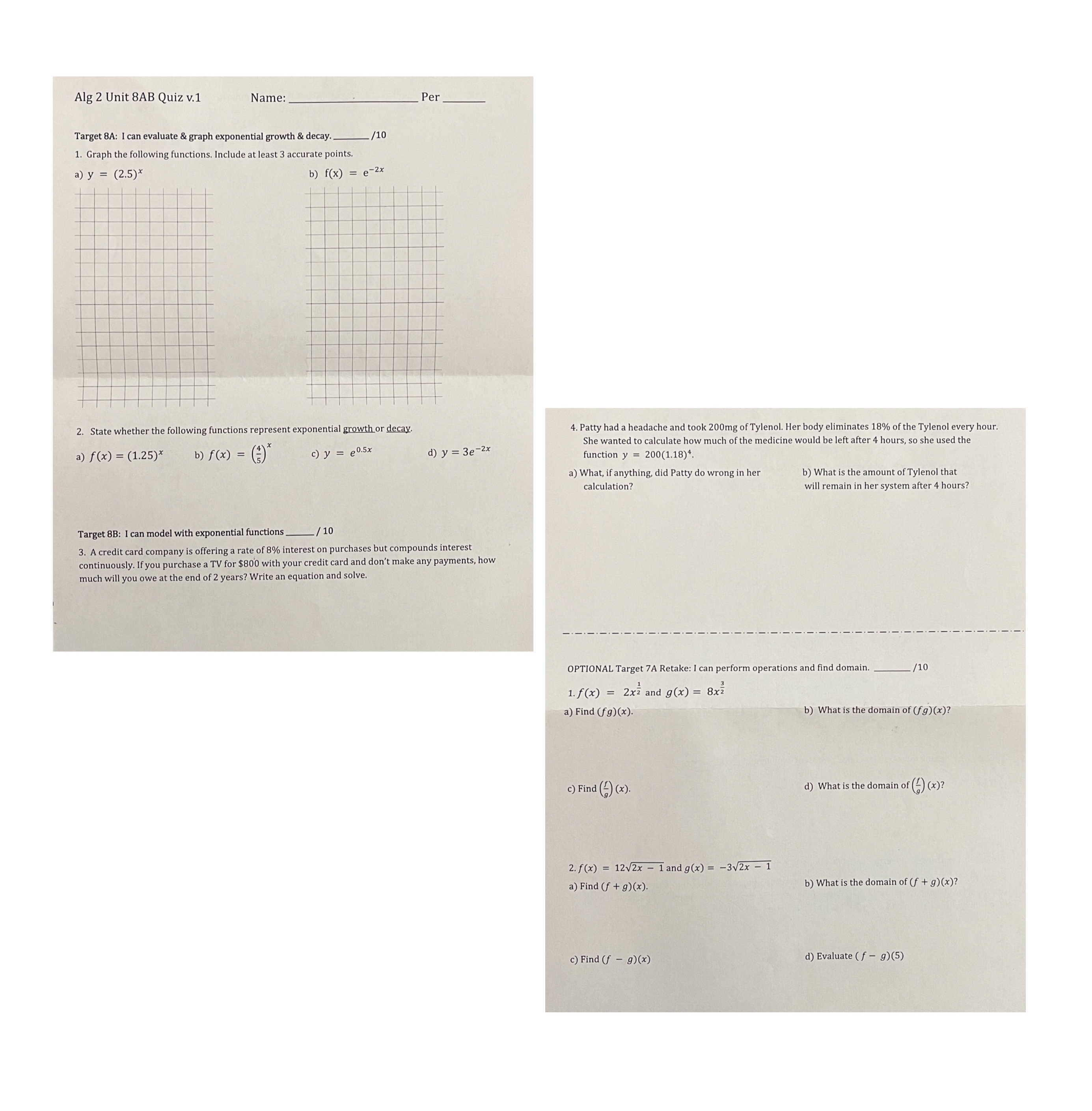 Please help me understand this Alg 2 Unit 8AB