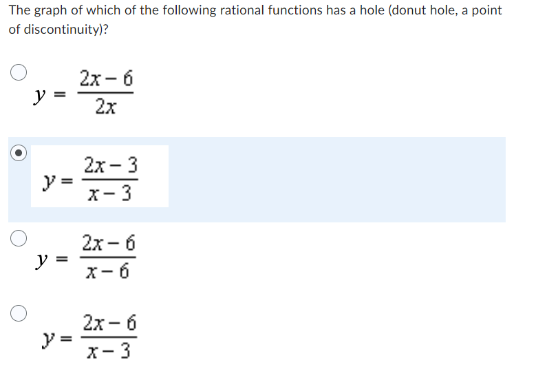The graph of which of the following rational