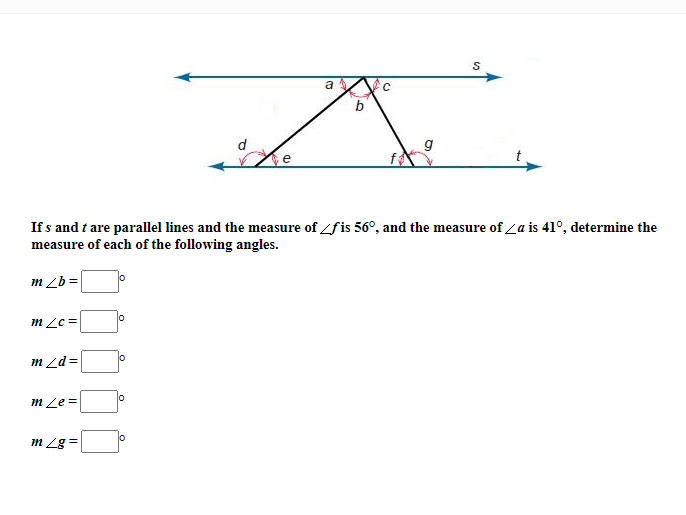 Us and r are parallel lines and the measure of