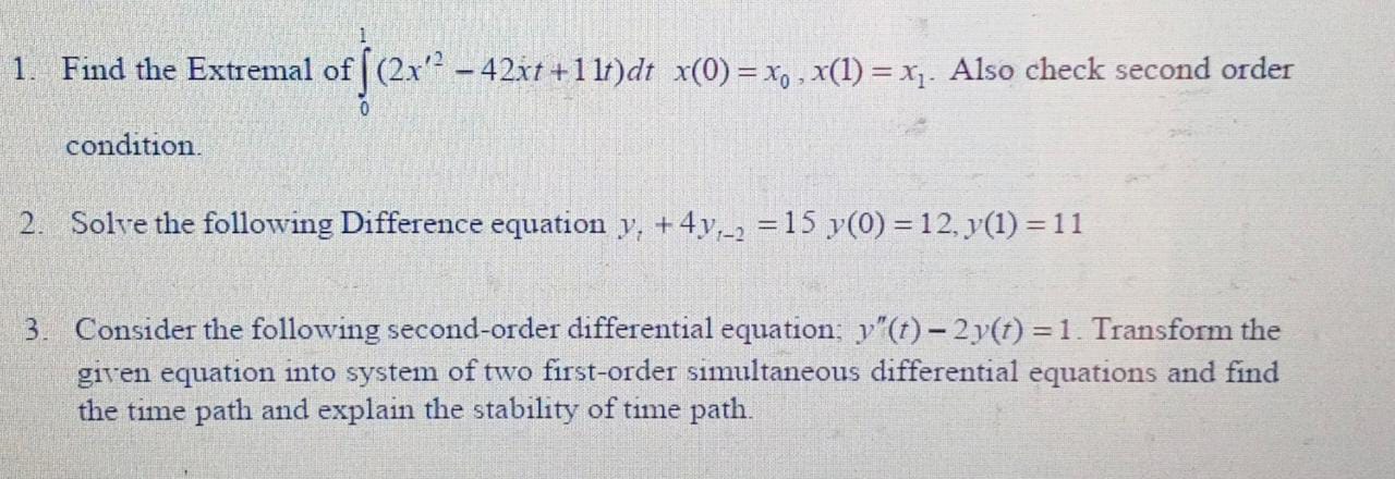 1. Find the Extremal of | (2x's - 42x1