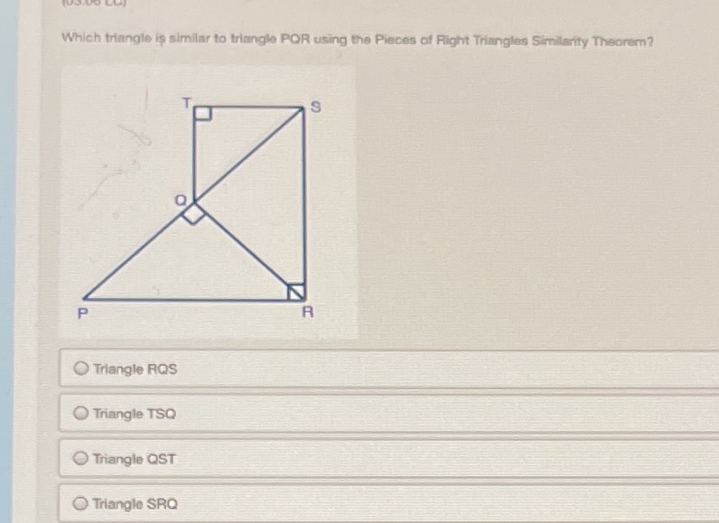Which triangle is similar to triangle POR using