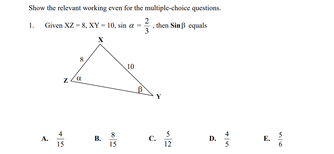 Show the relevant working even for the
