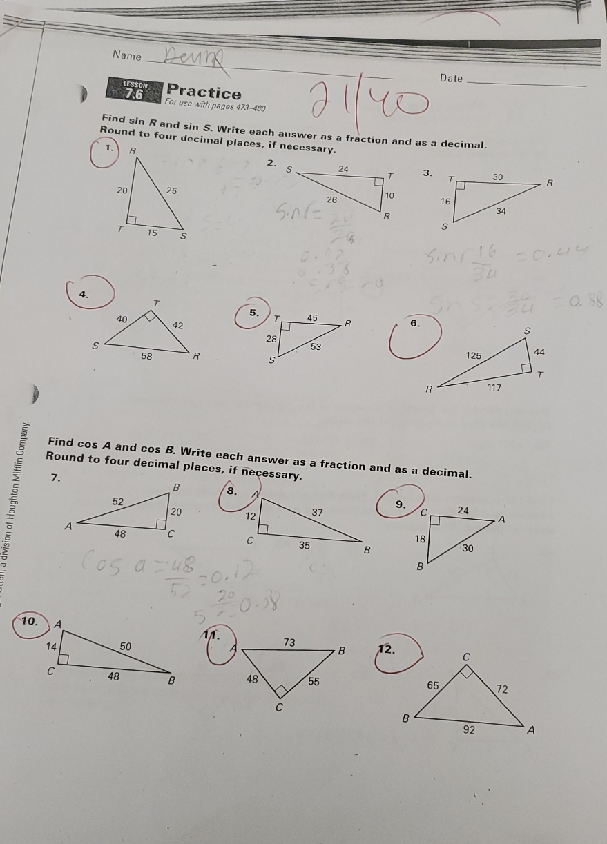 I need the red circled ones Name Deum Date LESSON