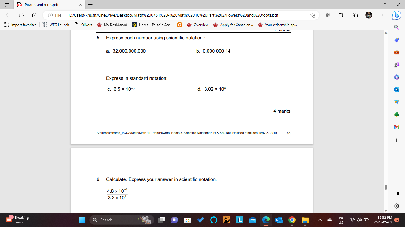 por Powers and roots.pdf X + X C File |