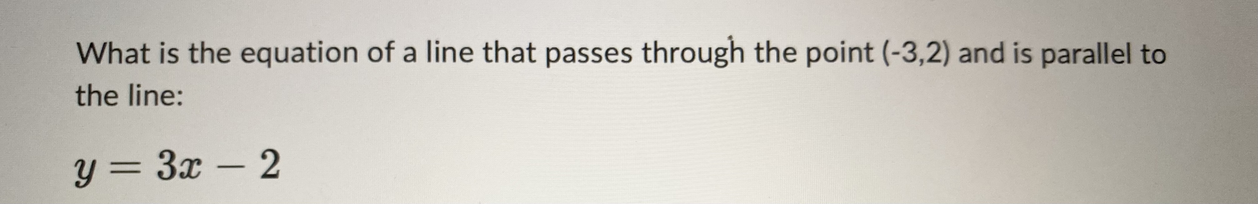 1. \fWhat is the equation of a line that passes
