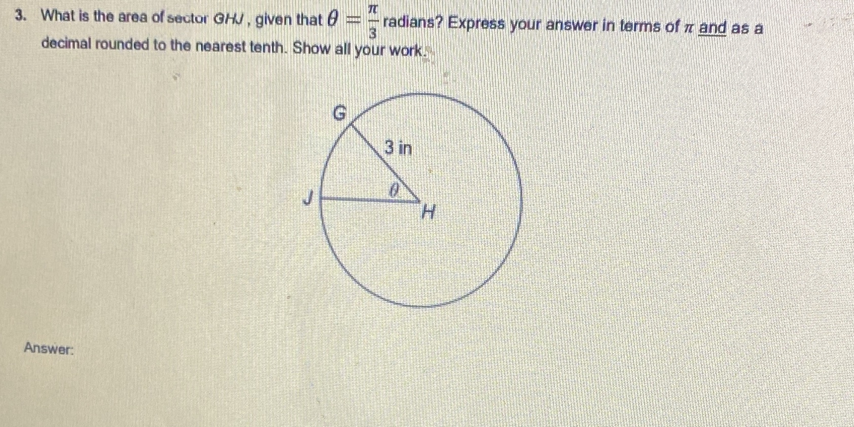 Simple answer please radians? Express your answer