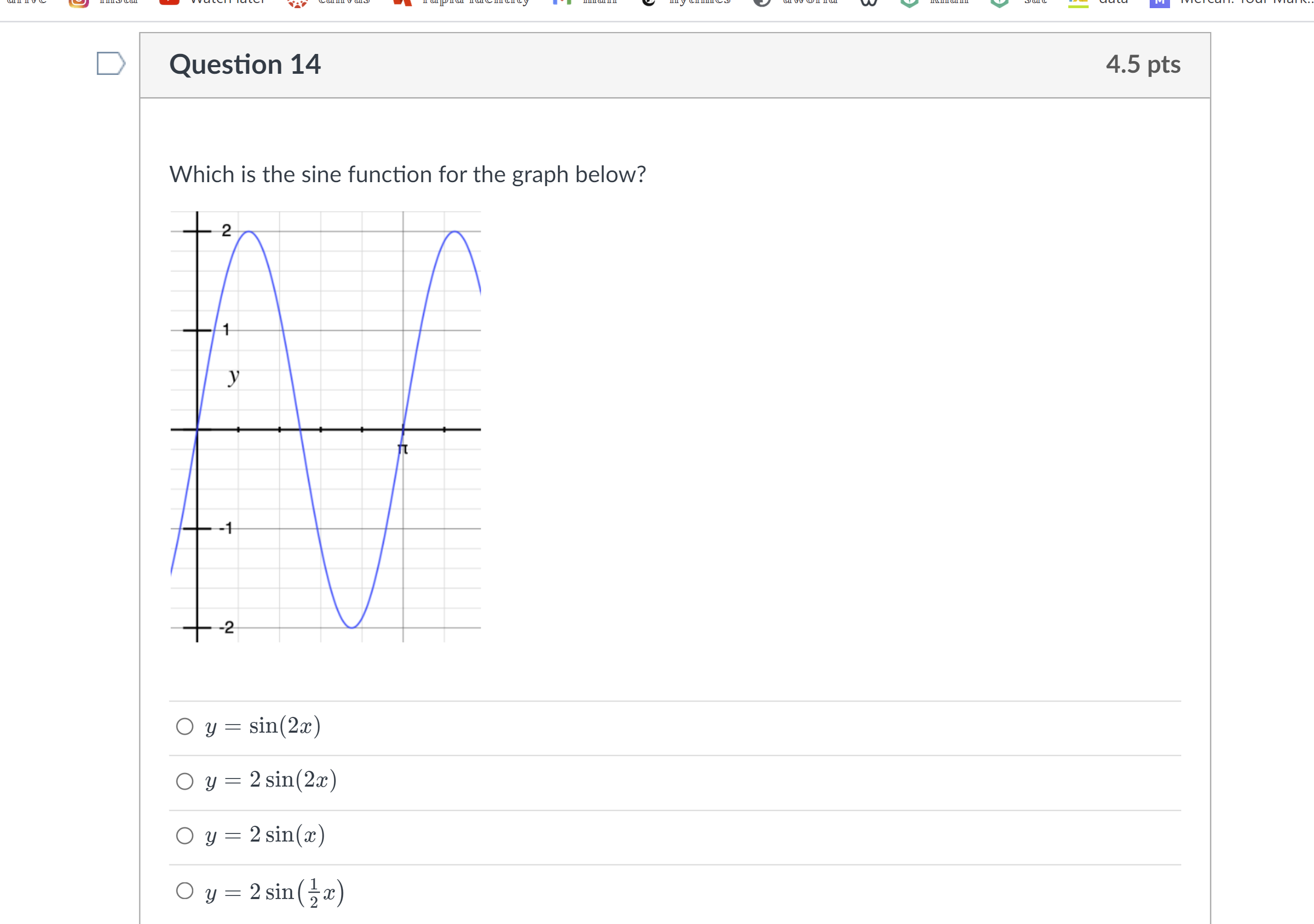 Which graph matches the equationy = tan(3x) - 2?