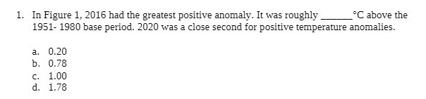 1. In Figure 1, 2016 had the greatest positive