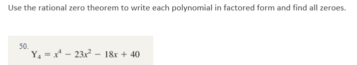 Use the rational zero theorem to write each