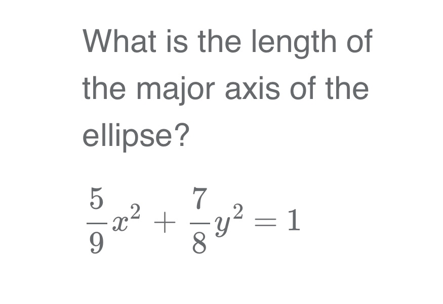 What is the length of the major axis of the
