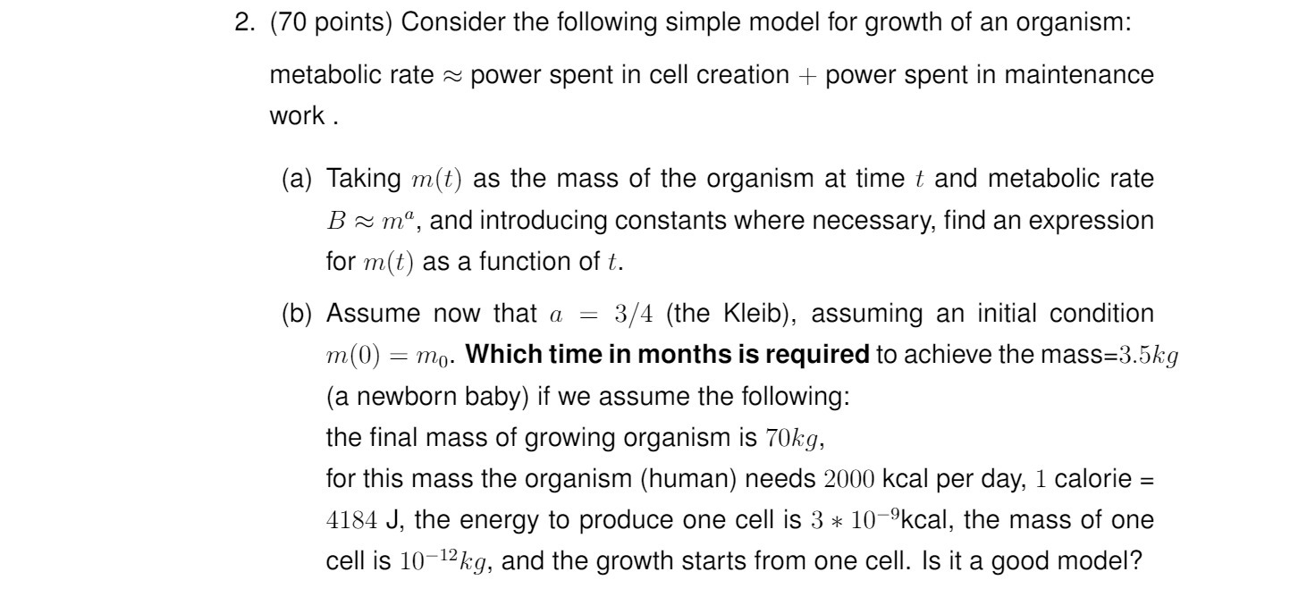 2. (70 points) Consider the following simple