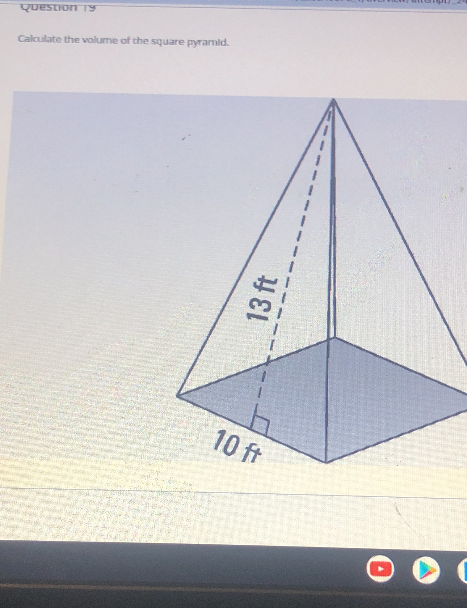 Question Ty Calculate the volume of the square