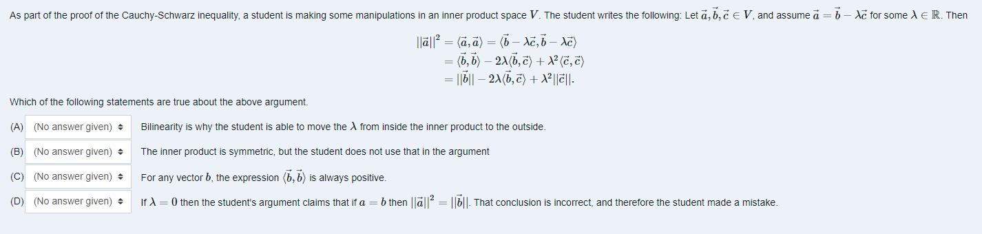As part of the proof of the Cauchy-Schwarz