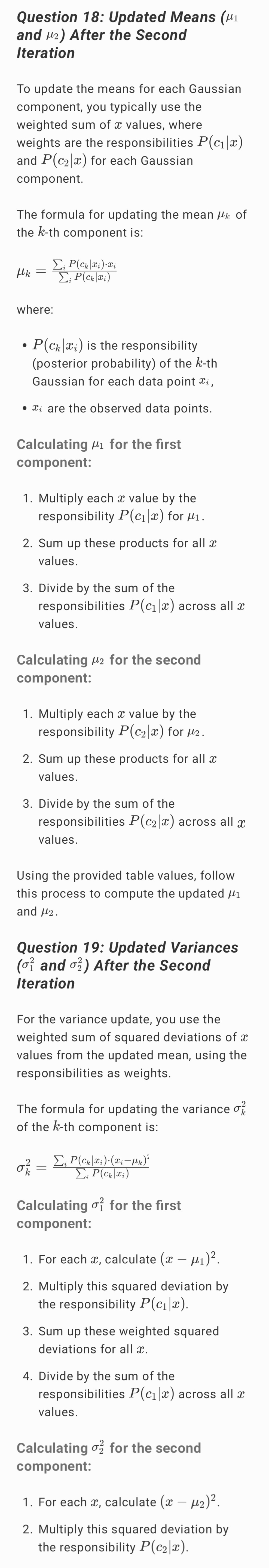 For questions 16 ~ 20, consider the folloing