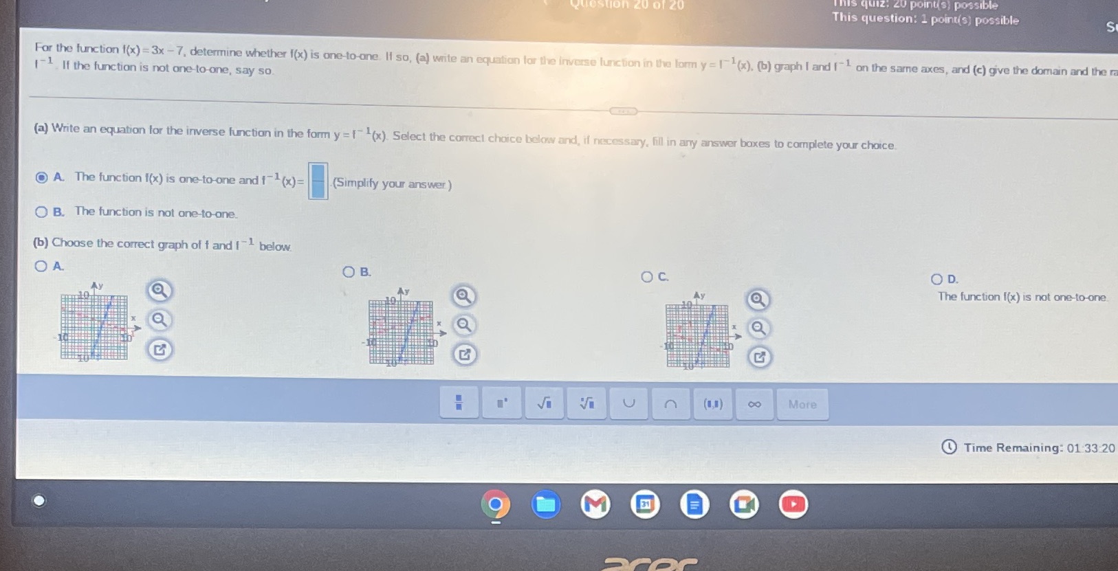 of 20 This quiz: 20 point('s) possible This