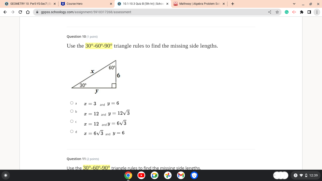 S GEOMETRY 10: Per5-YS-Sec7 | Sc x * Course Hero