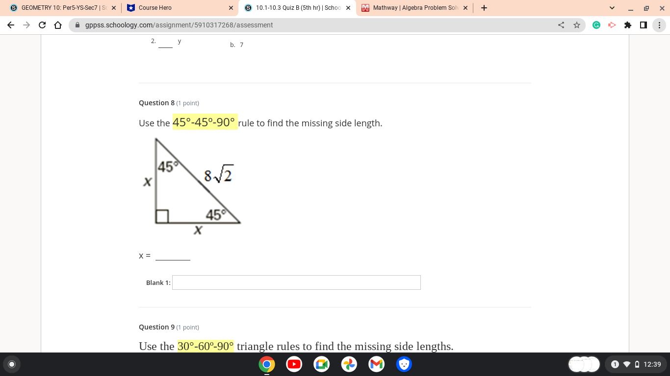 S GEOMETRY 10: Per5-YS-Sec7 | Sc x * Course Hero