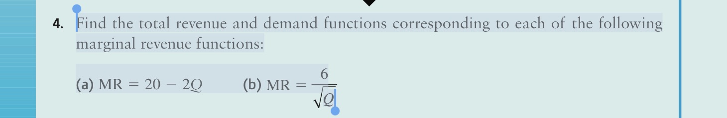 With steps 4. Find the total revenue and demand