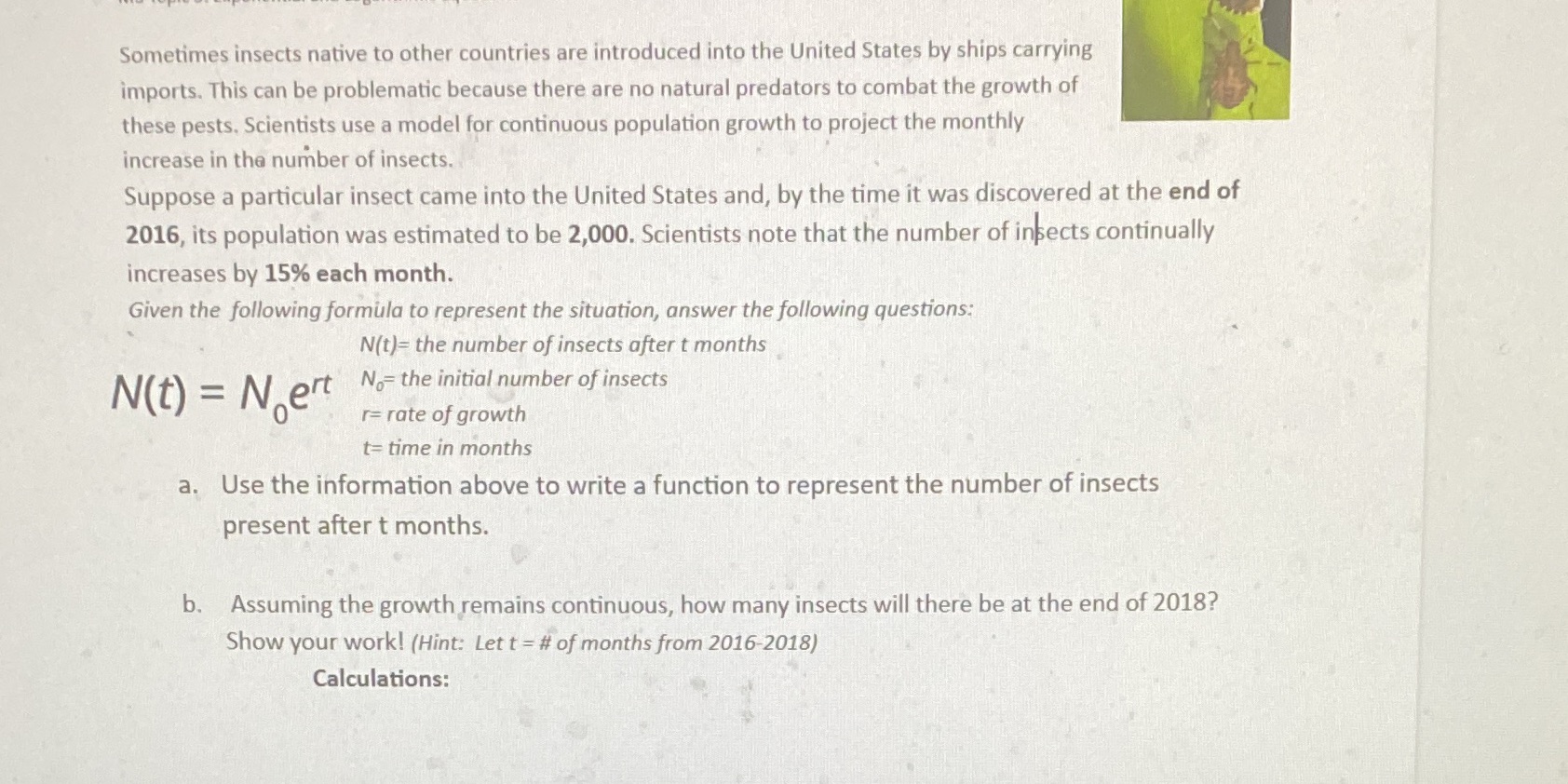 Sometimes insects native to other countries are