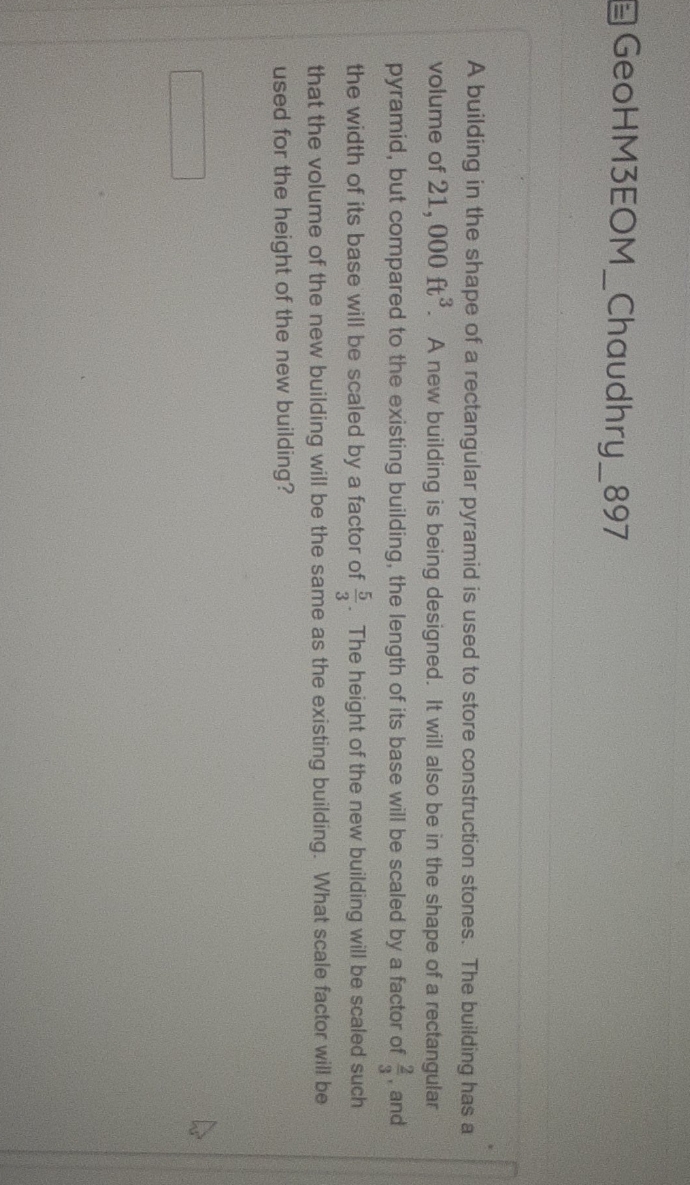 I need to know the scale factor that will be used