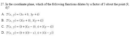 27. In the coordinate plane, which of the