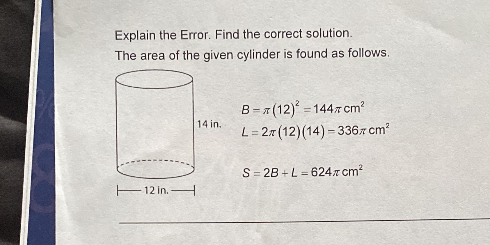 Find the error Explain the Error. Find the