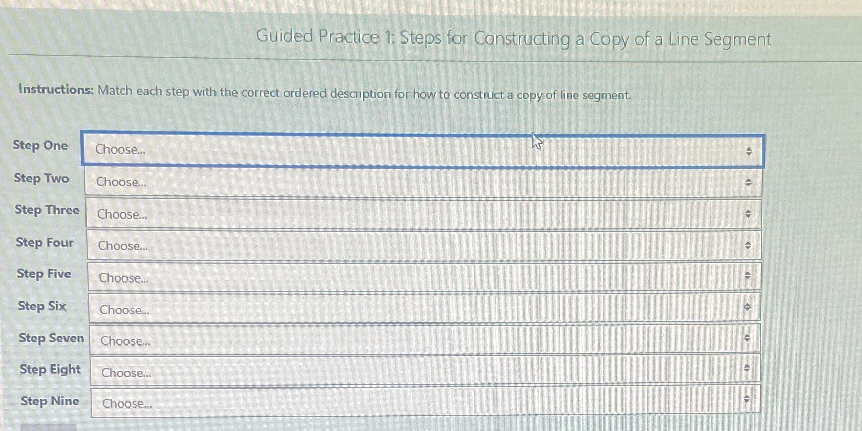 Guided Practice 1: Steps for Constructing a Copy