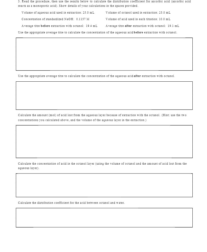 3. Read the procedure, then use the results below