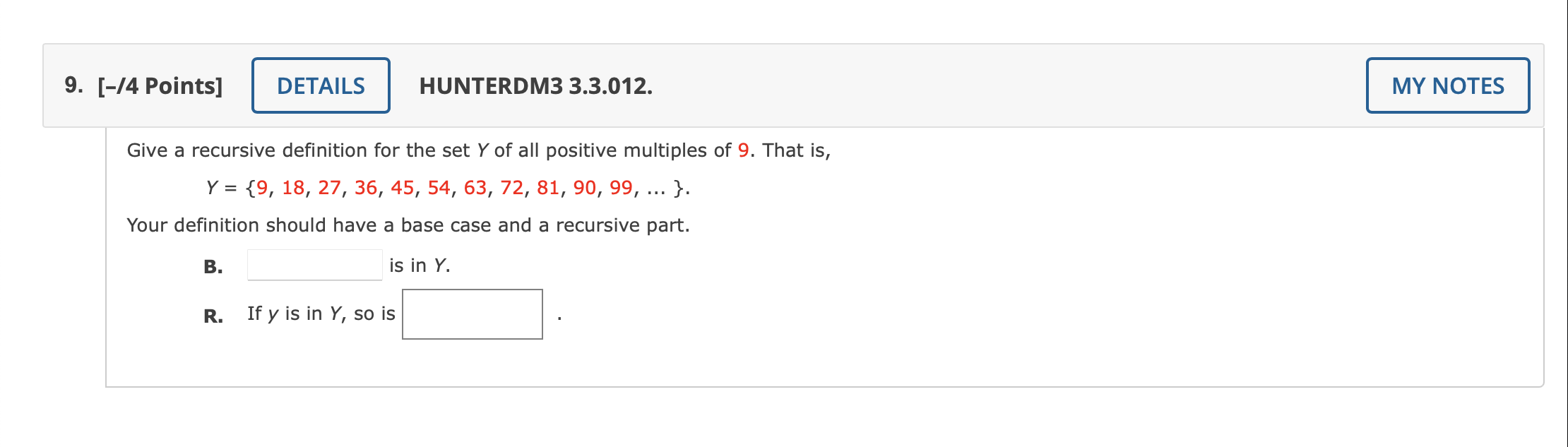 HELP ME SOLVE THESE 9. [-/4 Points] DETAILS
