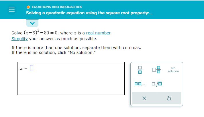 module is equations and inequalities, topic is