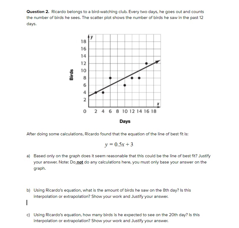 Question 1. Below is a graph that shows the