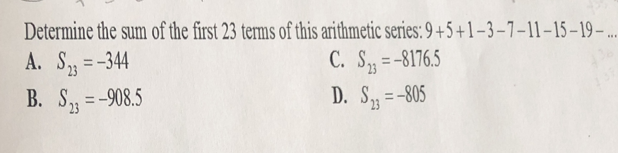 Determine the sum of the first 23 terms of this