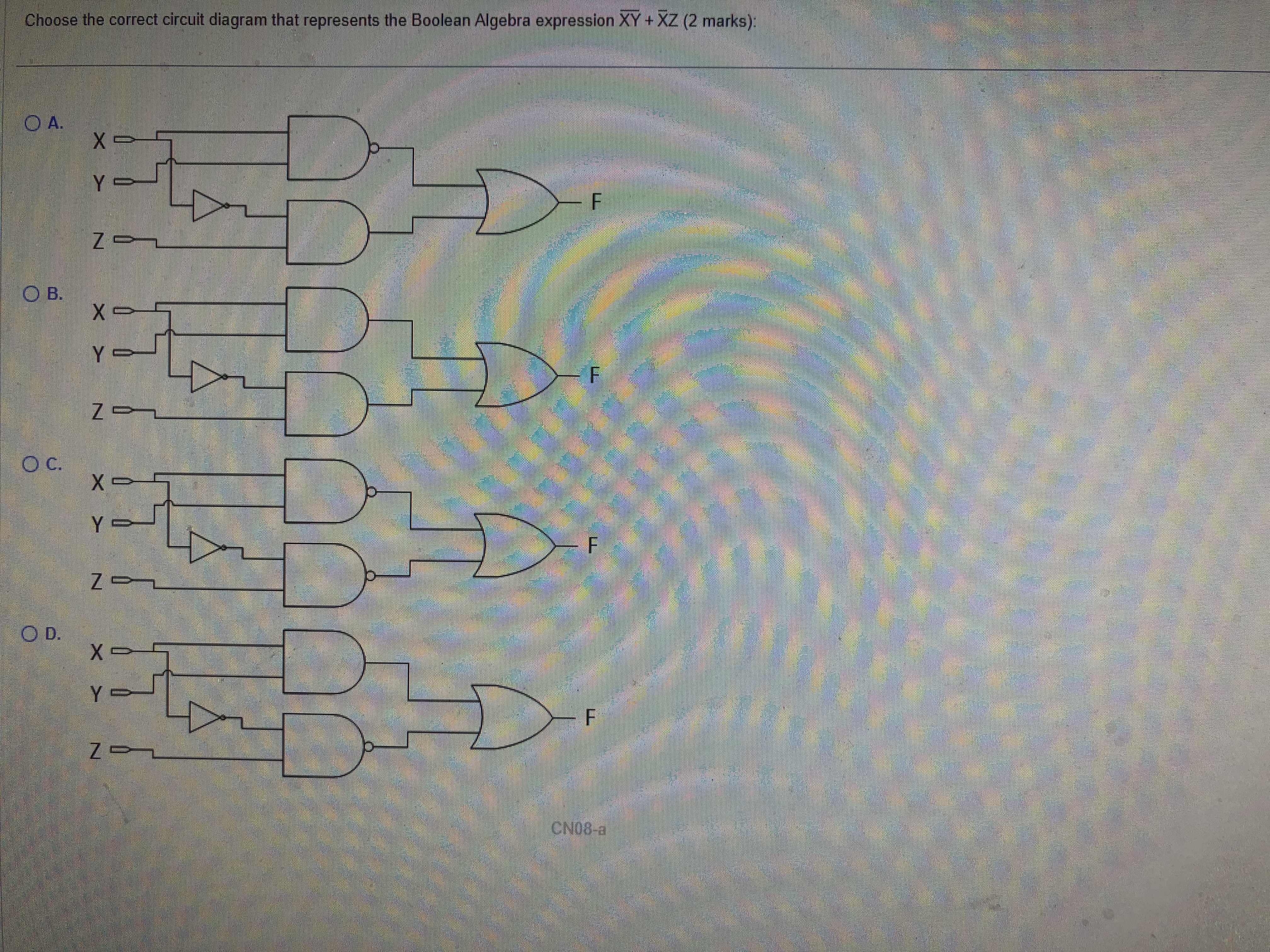 Choose the correct circuit diagram that