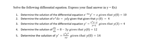 Solve the following differential equation.