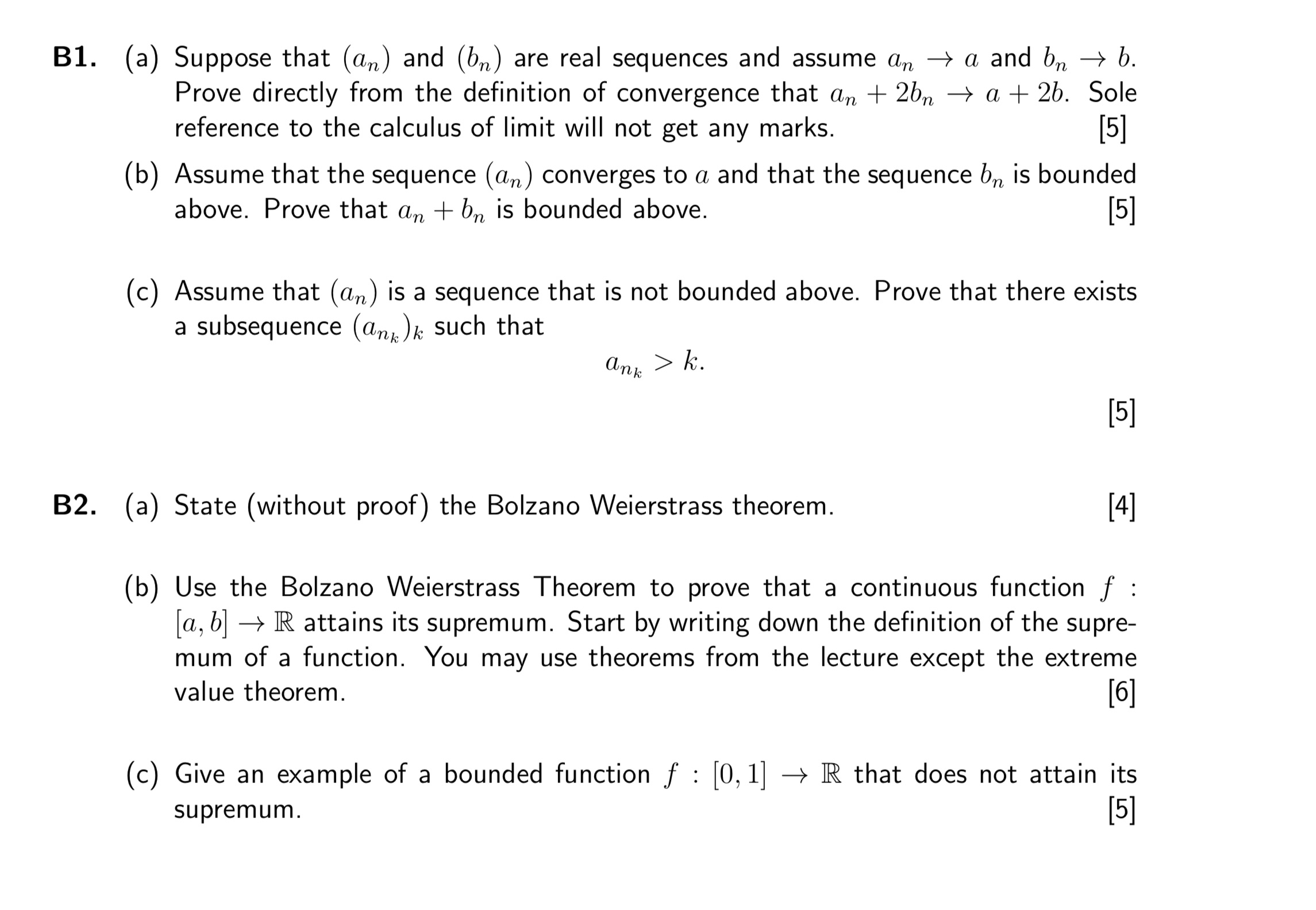 Bl. (a) B2. (a) (b) (C) Suppose that (an) and