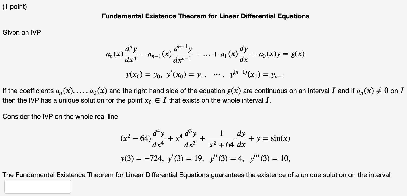 Questions are as follows: (1 point) Fundamental