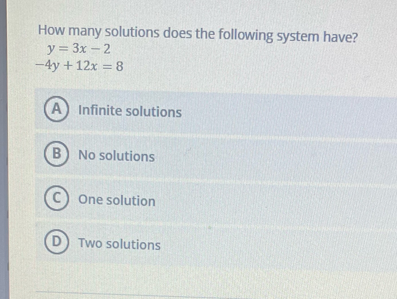 How many solutions does the following system
