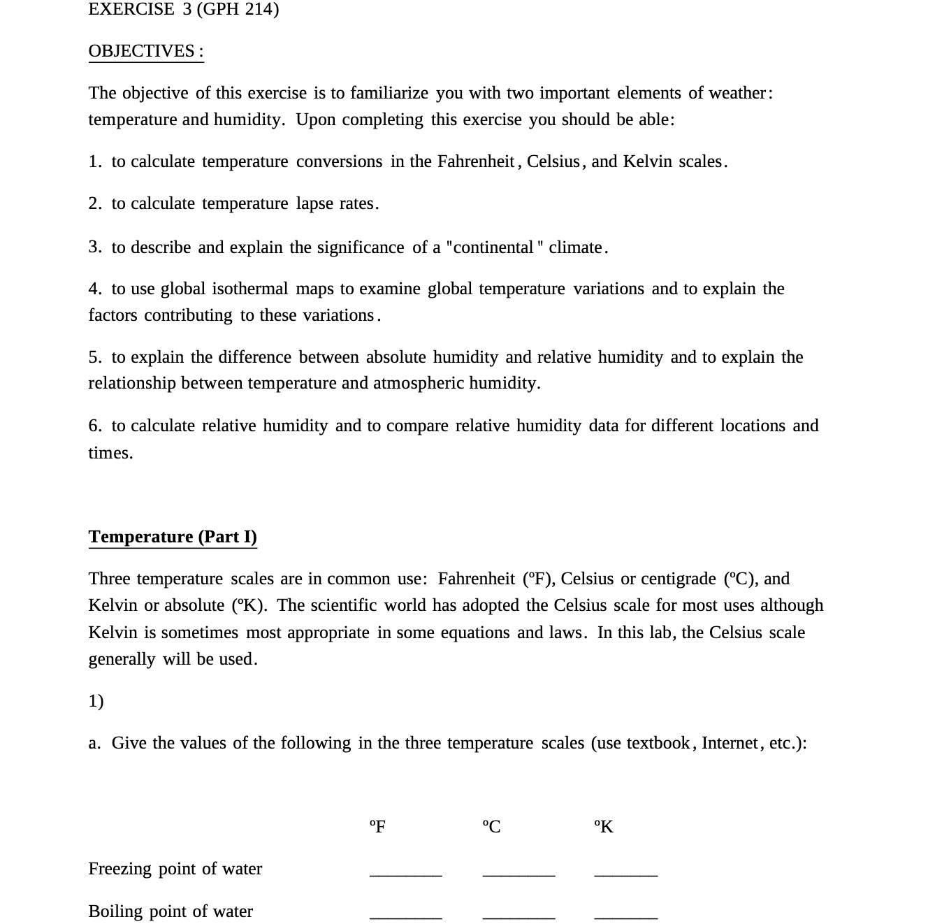 EXERCISE 3 (GPH 214) OBJECTIVES : The objective